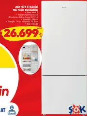 ALTUS ALK 474 E KOMBİ NO FROST BUZDOLABI